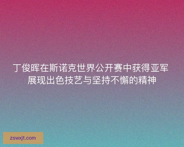 丁俊晖在斯诺克世界公开赛中获得亚军 展现出色技艺与坚持不懈的精神